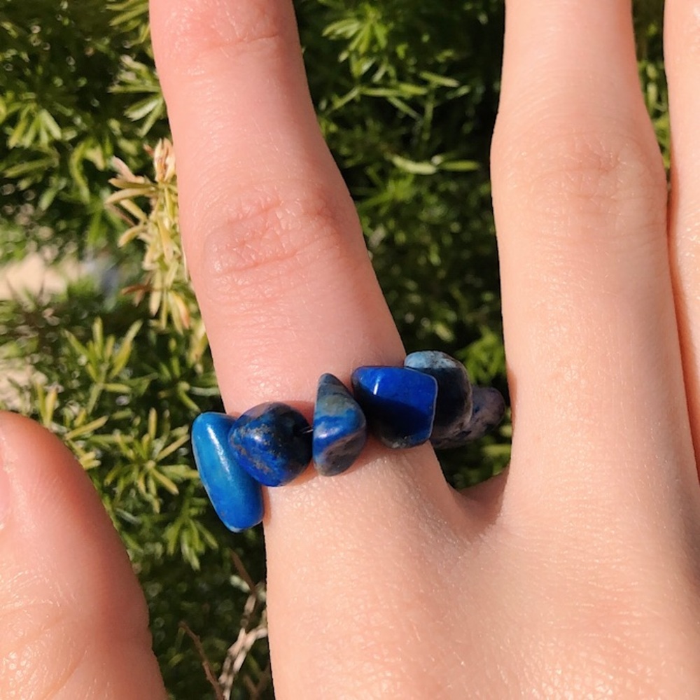 Tumbled Lapis Lazul Crystal Healing Ring